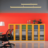 HDG Slim Edged Double Swing Glass Door Steel Filing Cabinet Bookcase with Metal Handle - Gavisco Office Furniture